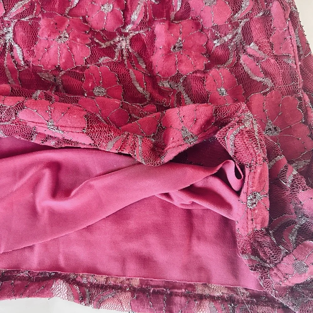 Boutique Essentials Size L Camisole Purple/Eggplant All Over Lace Adj Straps - Picture 4 of 7